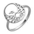 thumbnail image 5 of Triple Moon with Raven Ring Stainless Steel Witch Wicca Ring Christmas Gift, 5 of 5