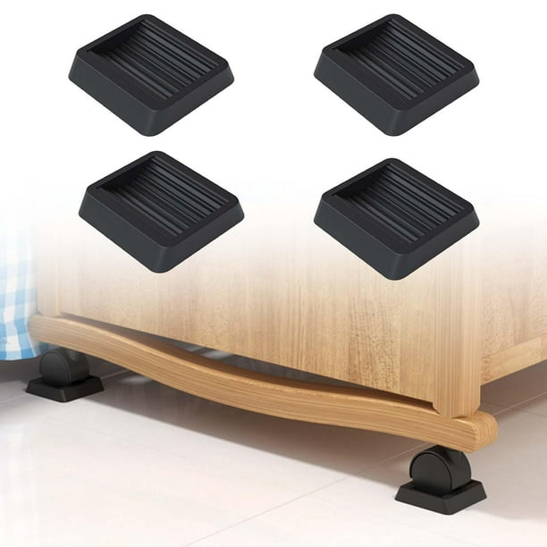 4 pièces en caoutchouc meubles roulette tasses canapé chaise lit pied  bouchons de roue empêche les rayures protecteurs de sol en bois dur 