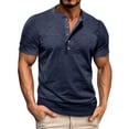 thumbnail image 1 of LUOGENLI Male T-shirts for Mens Male Spring Short Sleeve Solid Color Letter Stripe Stitching Short Sleeve Top Mens T-shirts Graphic Tees Funny Easter Blue XXL, 1 of 9