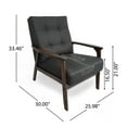 thumbnail image 7 of GDF Studio Zechariah Mid Century Fabric Tufted Club Chairs, Set of 2, Charcoal Gray and Walnut, 7 of 7
