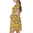 thumbnail image 2 of Naloa Sunflower Print Womens Summer A-Line Dress with Pockets,Short Sleeve Dresses,Flowy Beach Swing Dress for Vacation Travel, 2 of 6