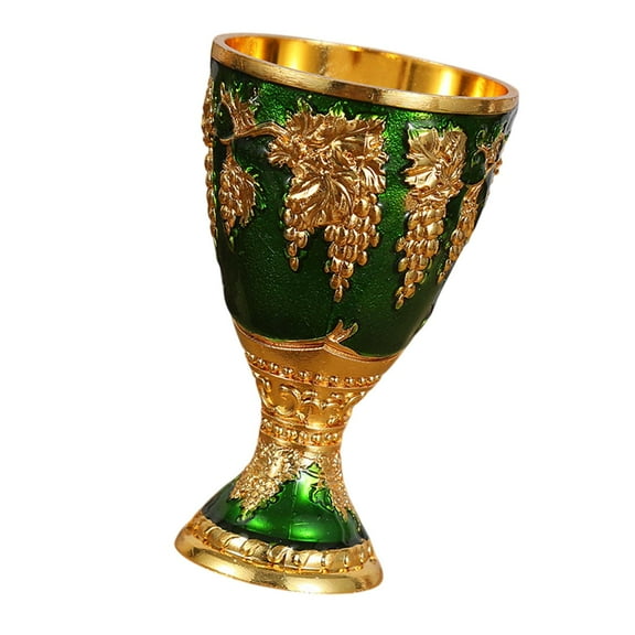 jicheng Vintage Medieval Goblet Engraved Zinc Alloy Vintage Handcraft Metal Cup