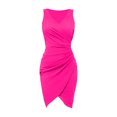 thumbnail image 1 of Vestido sexy de fiesta sin mangas con cuello en V, plisado y color liso para mujer, 1 of 4