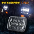 thumbnail image 3 of 5X7" 7x6" inch Rectangle LED Headlight DRL Light for Toyota Pickup Truck, 3 of 7