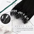 thumbnail image 2 of Micro Ring Hair Extensions Human Hair Dark Black Micro Ring Hair Extensions Micro Ring Human Hair Extensions Micro Ring Hair Extensions Human Hair Bla, 2 of 5