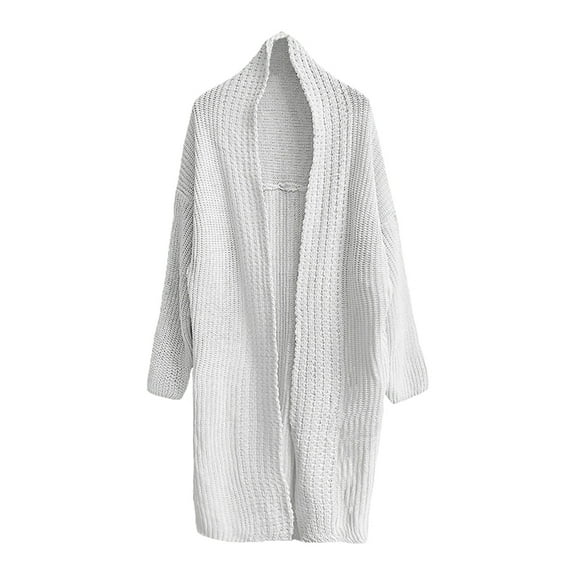 AOOCHASLIY 2023 Women Winter Coat Fashion Women Casual Long Sleeve Casual Solid Long Coat Cardigan Blouse