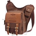 thumbnail image 4 of Bolso bandolera de hombro de lona vintage para hombre KAUKKO patchwork de cuero SG255-Coffee, 4 of 5