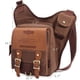 thumbnail image 4 of Bolso bandolera de hombro de lona vintage para hombre KAUKKO patchwork de cuero SG255-Coffee, 4 of 5