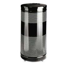 Rubbermaid Commercial Products RCPS3ETBKPL Trash Receptacle- Steel- 25 Gallon- 18in.x35-.50in.- Black