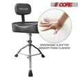 thumbnail image 6 of 5 Core Drum Throne With Backrest Thick Padded Adjustable Guitar Stool Motorcycle Style Saddle Music Chair Seat For Adult Drummers - Ds Ch Blk Rest - Black, 6 of 6