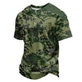 thumbnail image 2 of Camouflage T-shirt for Men Comfortable and Breathable Shirts for Men Short Sleeve Henley V Neck T-Shirt Green Camo Mens T-shirts, 2 of 5