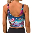 thumbnail image 4 of Picia Starry Sky Colorful Donut Sports Bra for Women,Padded Strappy Sports Bras Medium Support Yoga Bra with Removable Cups,Running Yoga Bra-XX-Large, 4 of 9