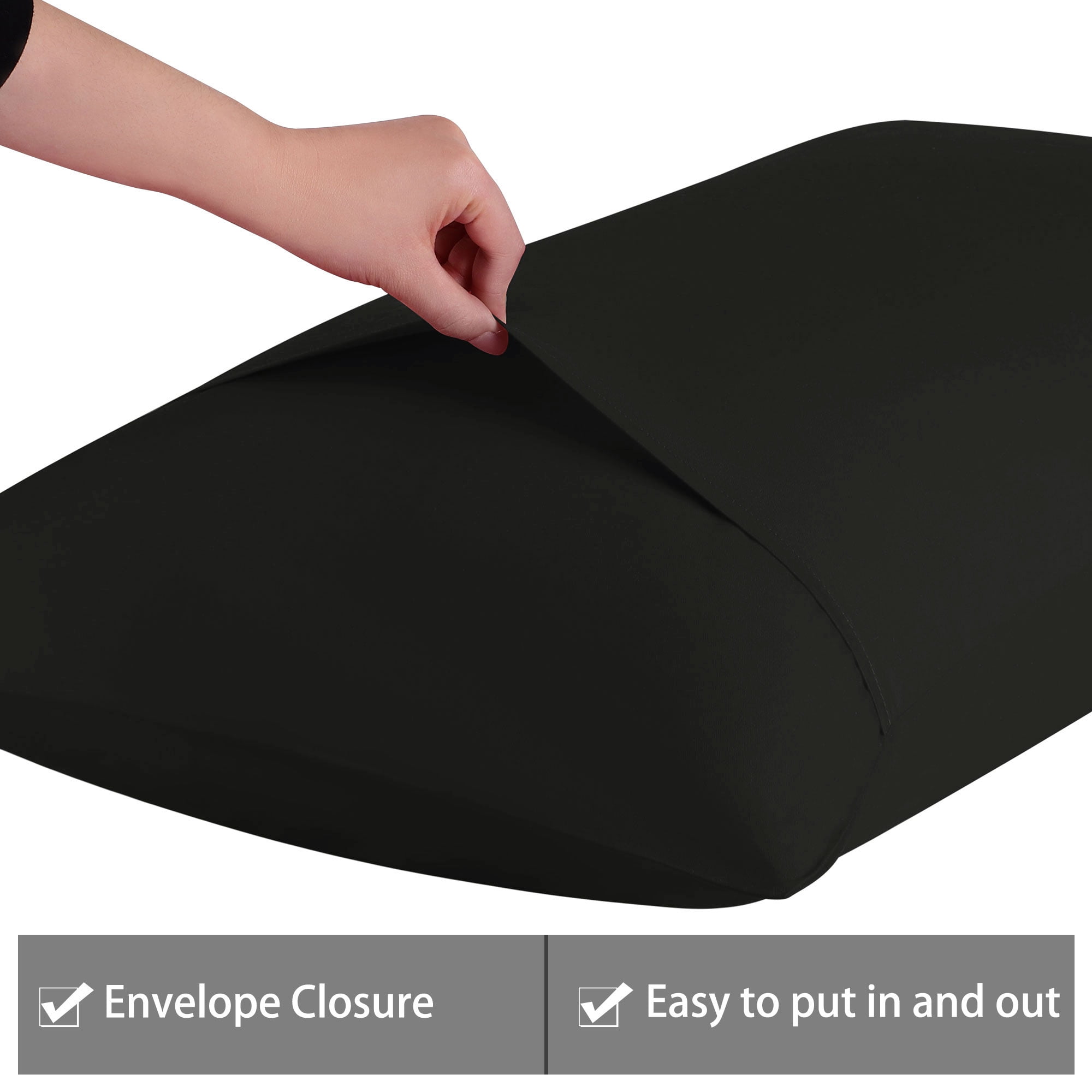 Unique Bargains 2 Pack 300TC Cotton Solid Pillowcases Black 20" x 36"