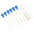 thumbnail image 1 of Unique Bargains Graduated Dropper Pipettes Kit, 6 Pack 5ml 10ml Glass Pipette with Bulb 2 Brushes and Glass Rods Clear, 1 of 7
