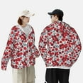 thumbnail image 4 of Vsdgher Sweat à Capuche Rouge Imprimé Aubépine pour Hommes Femmes, Manches Longues Protection Solaire Pêche pour Course Natation-TTG, 4 of 7