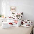 thumbnail image 6 of Feelyou Leopard Print Bowknot Comforter Set 7pcs, Cherry Love Heart King Bedding Sets, 6 of 8