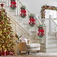 thumbnail image 6 of marioyuzhang Christmas Celebration The Cordless Prelit Stairway Trim Christmas Wreaths For Front Door Holiday Wall Window Hanging Ornaments For Indoor Outdoor Home Xmas Decor, 6 of 9