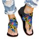 thumbnail image 4 of Zapatos de girasol con punta de clip de verano para mujer Sandalias planas cómodas con cremallera Sandalias de playa informales Wmkox8yii nm5094, 4 of 4