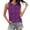 Z4-Purple Tank Tops, variant on Women's Crew Neck Hollow Sleeveless Blouse, Navy Blue Base White Vines Leaf Print Loose Fit Everyday & Holiday Vest