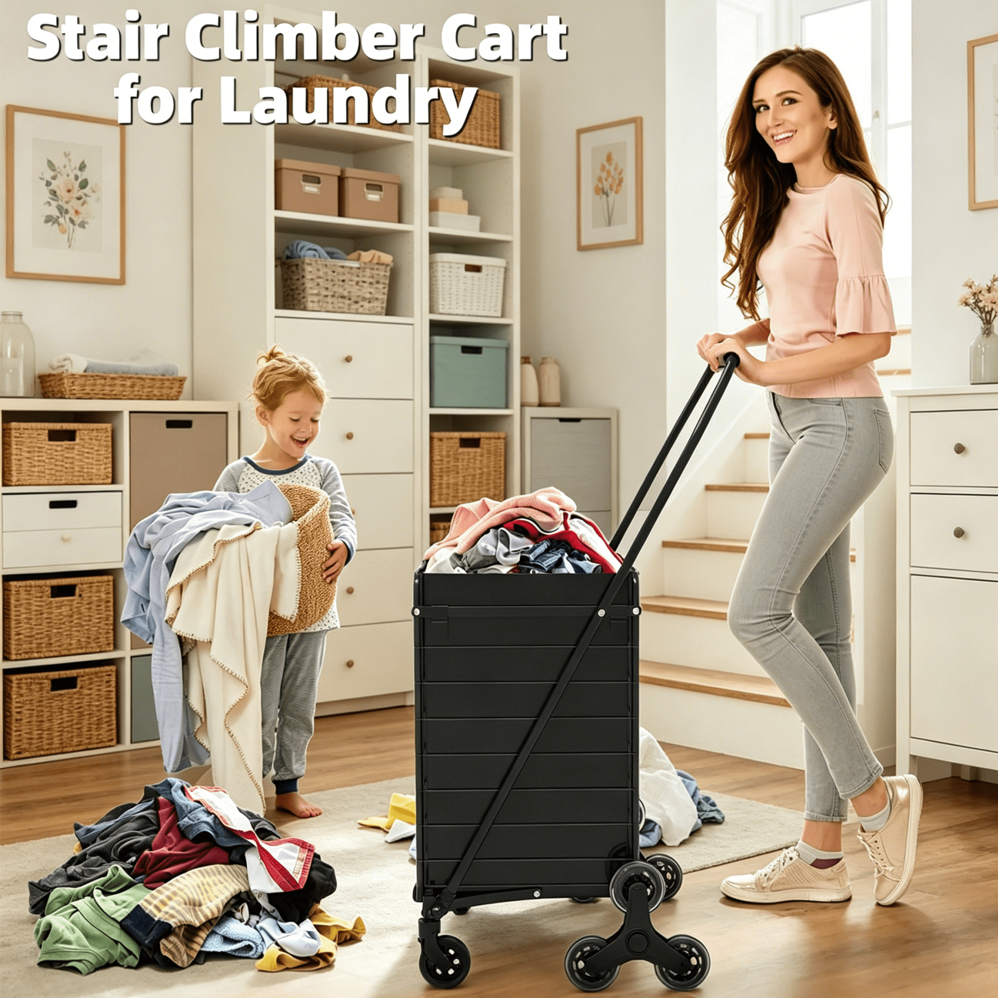 Folding Shopping Cart 65L 120 lbs Capacity 600D Oxford Cloth with 360° Wheels for Grocery Travel Camping