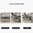 thumbnail image 2 of Lift Top Coffee Table, 3-in-1 Multi-Functional Center Table with 4 Stools, Space Saving Folding Dining Table Coffee Table with Hidden Storage, Convertible Coffee Table to Dining Table for Living Room, 2 of 9