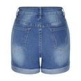 thumbnail image 5 of Alllist Solid Ladies Shorts Blue Short Mid Jean Skorts for Woman, 5 of 7