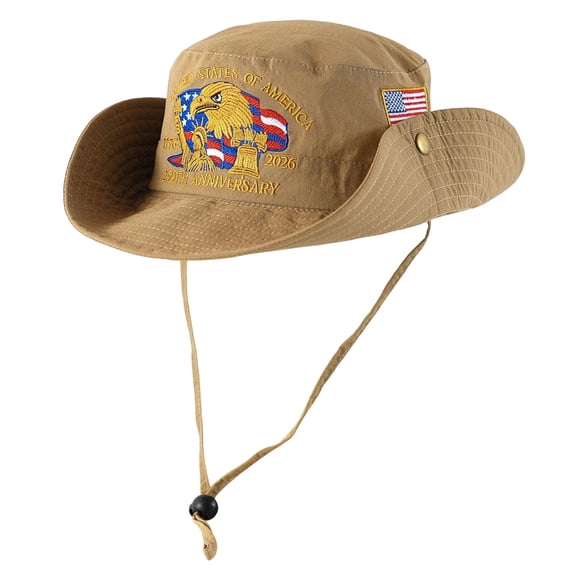 Wonitaaizi US 250th Anniversary Boonie Hat,Embroidered 250 Year American Bucket Hat,1776-2026,Men & Women Foldable Patriotic Sun Hats