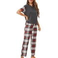 thumbnail image 5 of Blmnix Cute Pajama Sets for Women Loungewear Sleep Pants Short Sleeve Winter Clothing, 5 of 7