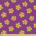 thumbnail image 2 of Ambesonne Tropical Fabric by the Yard Upholstery, Flora Pastel Flowers Plot, 3 Yards, Dark Magenta Yellow, 2 of 5