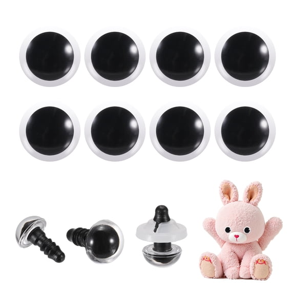 Uxcell 10mm Safety Eyes, 26Pcs Realistic Doll Crocheting Safety Eyes Black