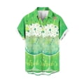 thumbnail image 3 of Camisas casuales Camisa de playa con trébol verde de la suerte Blusas hawaianas de moda para hombres Ropa personalizada de talla grande Camisetas de manga corta para hombre, 3 of 5