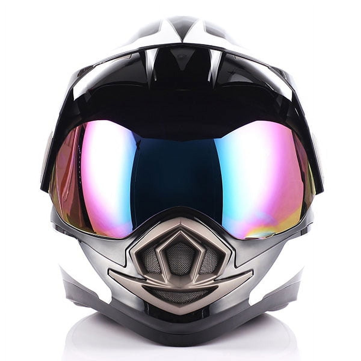 1Storm Dual Sport Helmet Motorcycle Full Face Motocross Off Road Bike HGXP14A Racing Black White