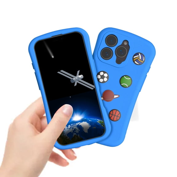 Case Designed for iPhone 16 Pro Max, Soft Flexible EVA Foam Material, Cute Pattern for Girls Boys Kids Drop Protective Lightweight Slim Shockproof Phone Cover for iPhone 16 Pro Max, Blue