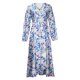 thumbnail image 5 of Moda mujer vendaje pliegue manga larga causal estampado floral vestido largo Fridja  yut4094, 5 of 6