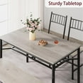thumbnail image 4 of Dining Table Set for 4, Kitchen Table and 2 Chairs with Storage Bench, 47.2" Rectangular Kitchen Table Set with Wine Rack, Dining Room Table Set for Small Space, Apartment, Rustic Gray, 4 of 8