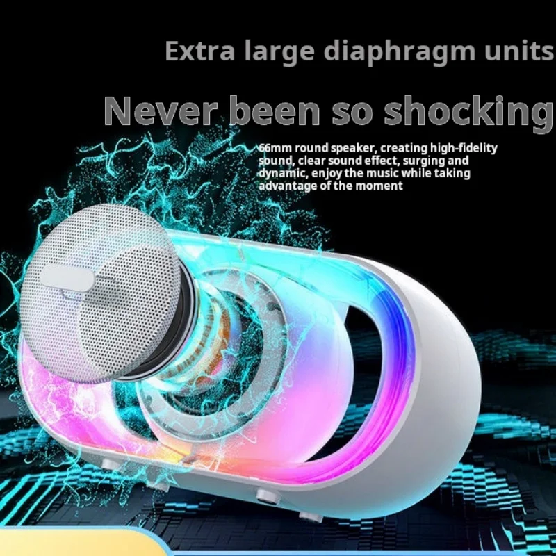New Cool Desktop Creative Bluetooth 5.3 Speaker Outdoor Wireless Card Insertion FM Radio Subwoofer Speaker TWS Series Speaker