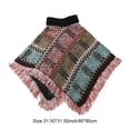 thumbnail image 2 of Autumn Winter Capes Ladies Poncho with Fringe Hem Crochet Cape National Pullover Knitted Cloak Warm Wool Shawl for Women, 2 of 7