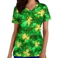thumbnail image 2 of Kctiaxy Womens Scrubs Fashionable Print Graphic Women's St Patrick's Day Shirts Casual Short Sleeve Blouses for Women with Pockets, 2 of 6