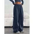 thumbnail image 4 of Women's Elastic Waist Straight Leg Pants with Side Pockets - Loose Fit, Solid Color Bottoms for Casual Wear, 4 of 6