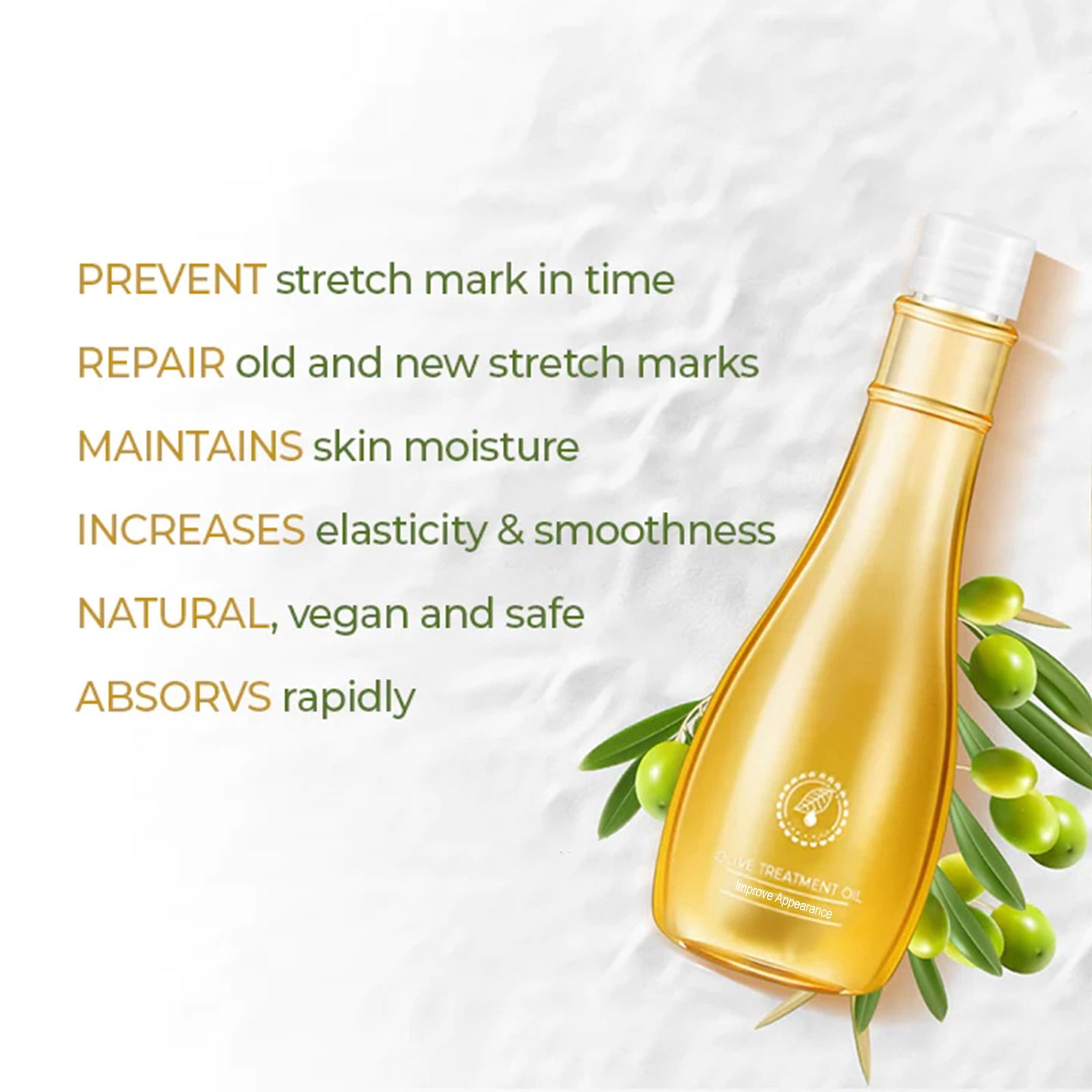 Alvantor Olive Oil Body Serum with Almond Oil for Moisturizing and Firming, 5.07 fl oz