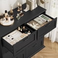 thumbnail image 5 of Homfa Horizontal 8 Drawer Dresser, Wood Storage Cabinet Double Dresser for Bedroom Living Room, Black, 5 of 7