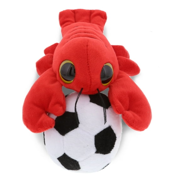 DolliBu Big Eye Lobster Stuffed Animal with Soccer Ball Plush - Soft Plush Huggable Lobster, Adorable Playtime Plush Toy, Cute Ocean Life Gift for Kids, Adults - 6 Inch