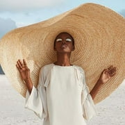 Travelwant Women's Sun Shade Straw Hat Oversized Eaves Sun Hat Outdoor Summer Sunscreen Dome Beach Hat