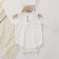 thumbnail image 2 of Summer Baby Girls Clothing Agkizg Baby Girls Bodysuits, Baby Girls Sleeveless Rompers, Children's Solid Color Round Neck Sleeveless Jumpsuit Baby Breathable Bag Fart Jacket, 2 of 3