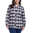 thumbnail image 3 of Weatherproof Vintage Women's Classic-Fit Long-Sleeve Lightweight Plaid Flannel Shirt (Black, S), 3 of 4