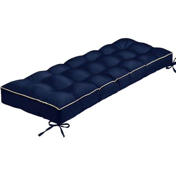 Outdoor Bench Cushion, Tufted Patio Seat Pad for Garden Bench, Porch Swing, Indoor/Outoor Furniture (Blue, 48X18X4 inch)