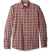 Wrangler Authentics Men's Long Sleeve Premium Gingham Shirt, Cabernet, S