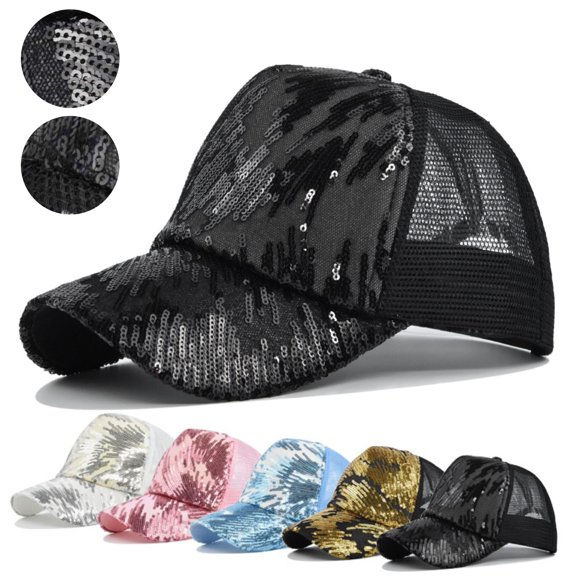 Only Moment Pink Sequin Cap Cooling Upf Performance Hat Cotton Super Soft Distressed Dad Hat for Men Women - Adjustable Fit with Embroidered Usa Patches One Size