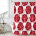 thumbnail image 6 of Polyester Fabric Red Dahlia Shower Curtain, Vintage Country Grey Abstract Flowers Floral Waterproof Bathtub Curtain Bathroom Decor Set with Hooks 60 x 72 Inches, 6 of 6