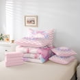 thumbnail image 6 of Homewish Ribbon Initial E Letter Twin Bedding Sets 7-Piece, Pink Flower Butterfly Bedding Comforter Set, Fairy Tale Princess Reversible Sheet Sets, Ultra Soft Bedroom Decor, 6 of 8